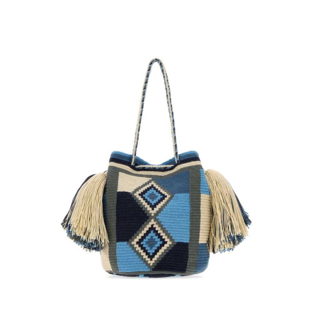 Jw Anderson Women Embroidered Fabric Wayuu Bucket Bag